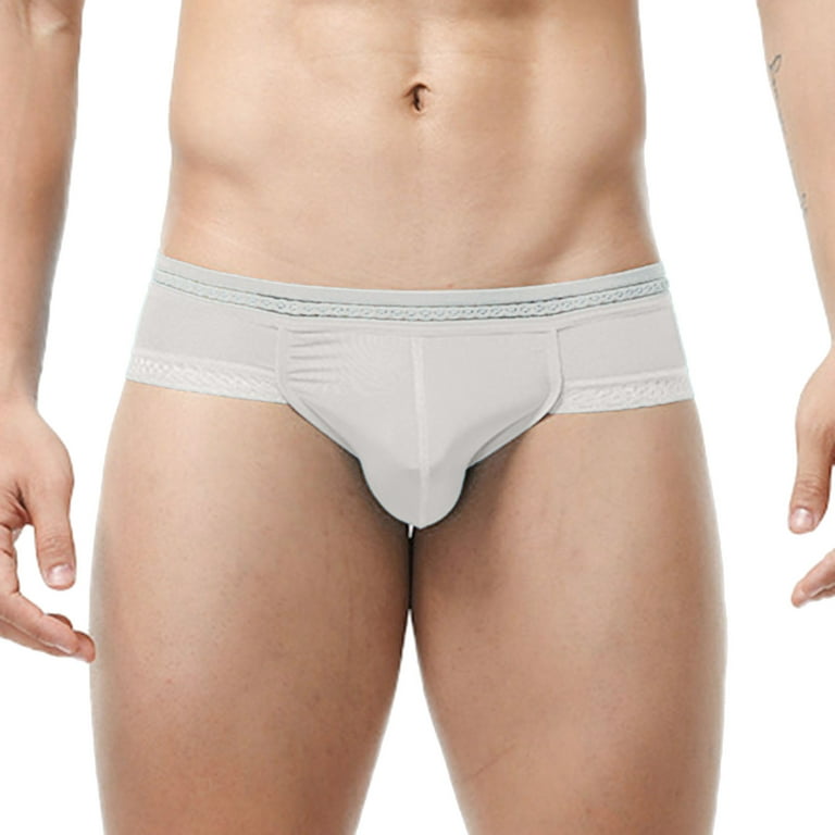 Cathalem Mens Anatomical Underwear Male Fashion Underpants Knickers Ride Up  Briefs Underwear Pant No Sweat Mens Underwear Underpants White X-Large