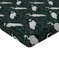 thumbnail image 4 of Ambesonne Bird Print Fitted Sheet, Nature Floral Branch Art, Twin XL Size, Hunter Green Ivory, 4 of 5