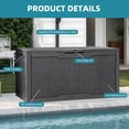 thumbnail image 5 of Uforic 100 Gallon Lockable Resin Outdoor Storage Deck Box, Uforic Multipurpose Storage Chest for Patio Accessories Garden Tools Daily Essentials, Weather Resistant, Dark Gray, 5 of 8