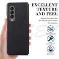 thumbnail image 5 of Dteck Cover Samsung Galaxy Z Fold 3, Luxury Protective Ultra-Thin Leather Lichee Pattern Shockproof Glossy Design Back Phone Cover For Samsung Galaxy Z Fold 3, Black, 5 of 6