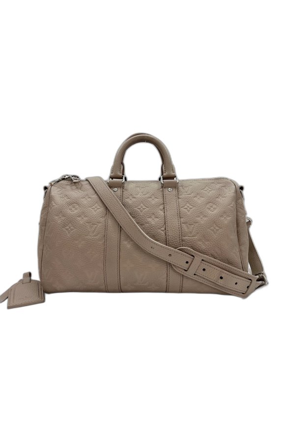 Pre-Owned Louis Vuitton Keepall Bandoulire 35 Boston Bag (Beige)
