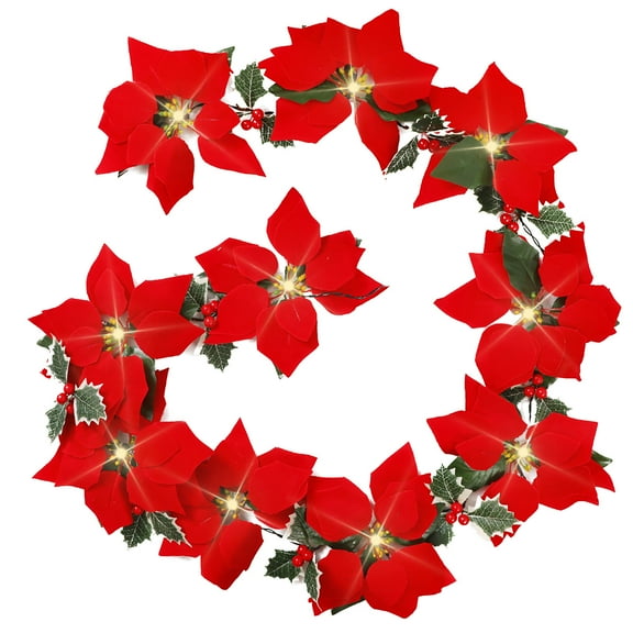 Vikakiooze 2022 Christmas Lights String Safflower Red Fruit Decoration Lights Christmas Home Holiday Lights Christmas Decorations