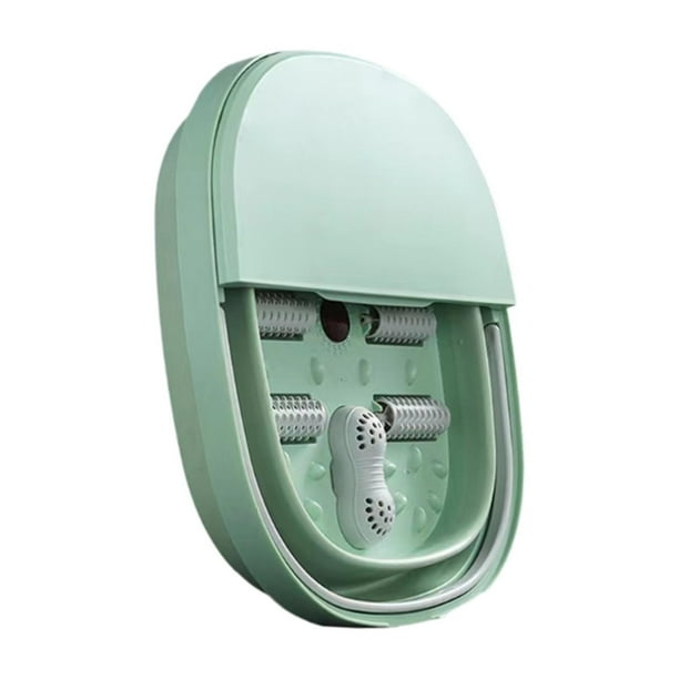 SPA plegable para pies con luz roja para relajación con regalos de calor, rodillos de Shiatsu, masajeador de baño para SPA de pies Verde Anti Seco