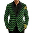 thumbnail image 5 of Levmjia Men's Suit Jacket Corduroy Blazer St. Patrick's Day Green Shamrocks Print Single - Breasted Pocket Stretch S - 4XL Formal Casual Party Outfit, 5 of 8