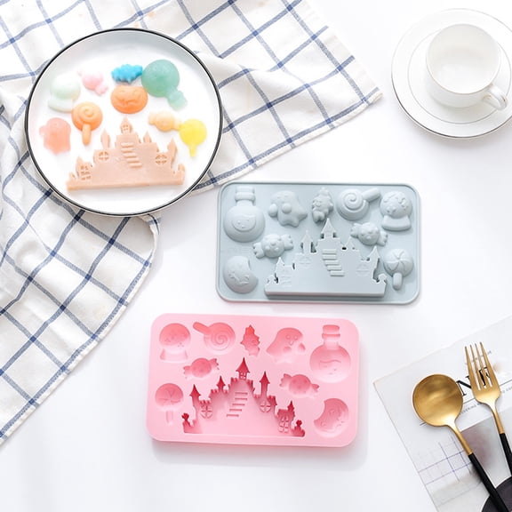 CoreLiving Halloween Silicone Molds 3D Spooky Chocolate Candy Gummy Baking Mold for Ghost Pumpkin Bat Skull Witch Hat Shapes, 1 Pack Flexible Tray