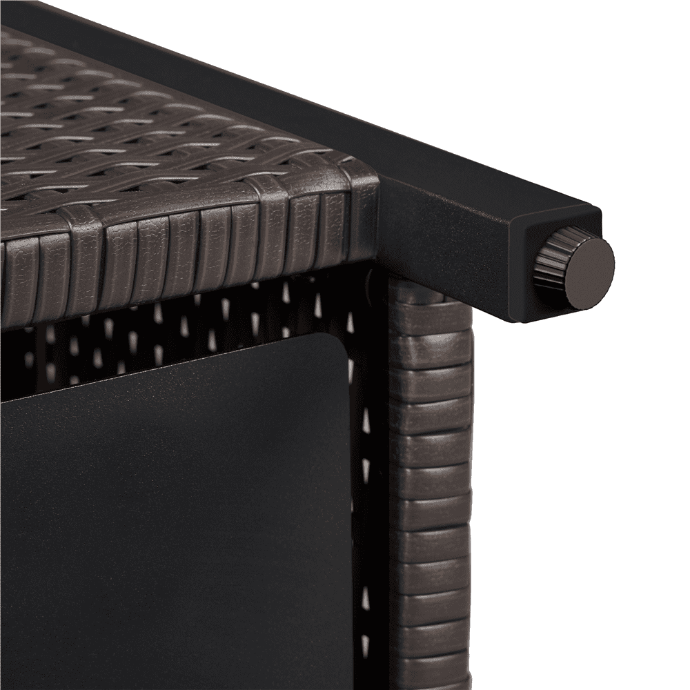 Renwick Outdoor Wicker Side Table with Patio Umbrella Hole, Black