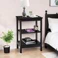 thumbnail image 3 of VECELO Nightstand with Charging Station, Set of 2 End Table with USB Ports and Outlets, 3-Tier Storage Side Table for Living Room, Bedroom, Black, 3 of 9