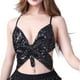 thumbnail image 3 of Top corto de mariposa con lentejuelas brillantes, camiseta sin mangas tribal para discoteca, ropa de baile, sujetador halter Negro, 3 of 9