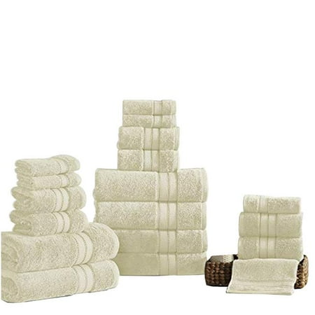 

Bergamo Spun Loft Towel Set with Twill Weave Cream - 18 Piece