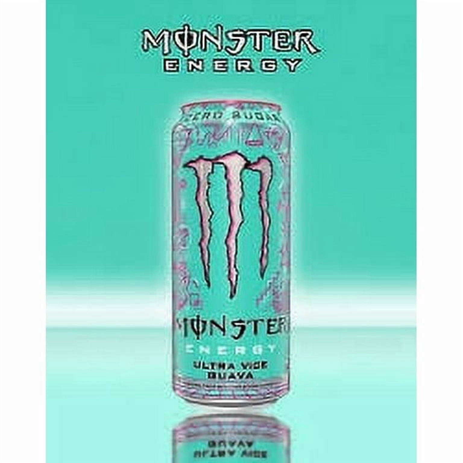 Monster Energy Ultra Vice Guava Energy Drink Sugar Free, Pack of 24, 16 Ounce