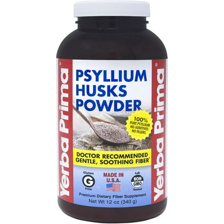Yerba Prima Psyllium Husks Powder - 12 oz - Natural Fiber Supplement - YP