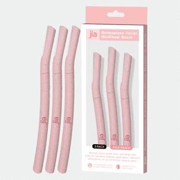 Jia Dermaplane Facial BioWheat Razor 3 Pack in Pale Peach