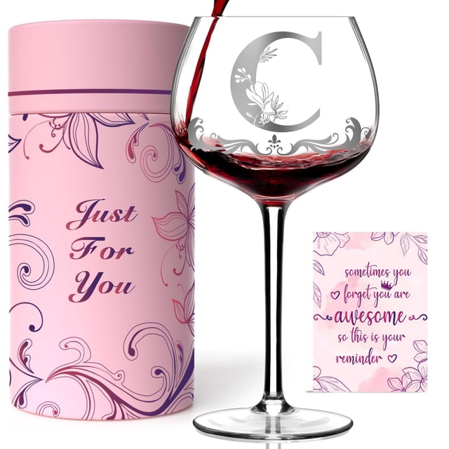 Copa de vino Gumry personalizada con monograma letra C 470 ml