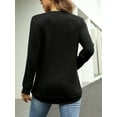 thumbnail image 6 of TEMOFON Womens Tops Long Sleeve Crew Neck Tunic Top Casual Loose Fit Soft Blouse T-Shirts Black Tee, 6 of 6