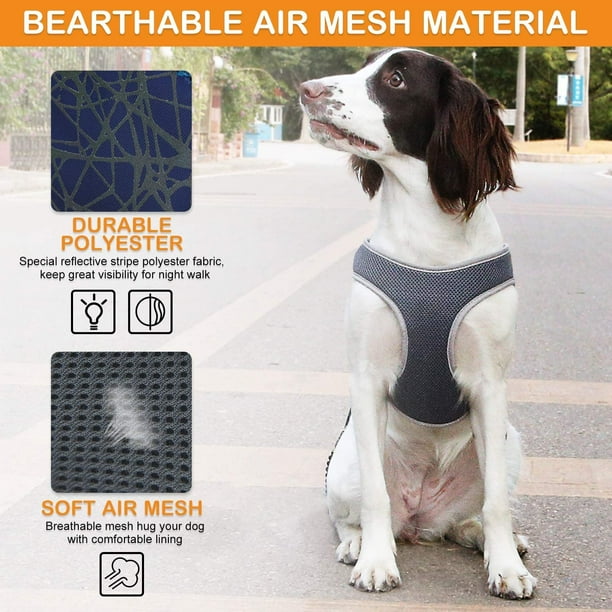 Mesh dog sales harness with velcro
