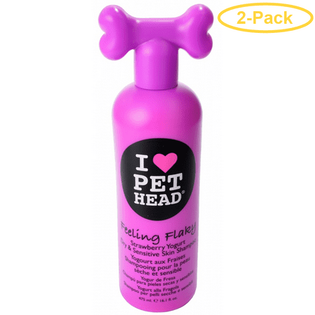 Pet Head Feeling Flaky Dry & Sensitive Skin Shampoo - Strawberry Yogurt 16.1 oz - Pack of (Best Products For Dry Flaky Skin On Face)