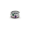 thumbnail image 2 of Gem & Harmony Lab-Created Emerald Ring 2/5 Carat (Ctw) in Sterling Silver for Women, 2 of 6