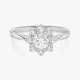 thumbnail image 2 of HeartsAndYou 2ct Engagement Ring for Women Round Cut Moissanite Halo Floral Promise 18k White Gold over Silver, 2 of 4