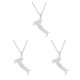 thumbnail image 3 of Collar Sonducket Tradicional étnico italiano mapa colgante moda amistad acero inoxidable niñas cadena joyería Plata, 3 of 6