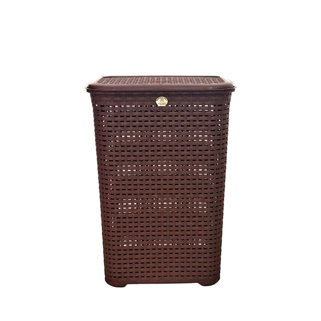 Canasto para Ropa Plástico Cesto 57 cm Ratán Café La Ardilla