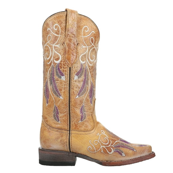 Ferrini Womens Dreamer Embroidered Narrow Square Toe Cowboy  Mid Calf Boots
