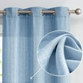 thumbnail image 2 of Vangao Semi Sheer Curtains 40" x 84" Blue Linen Textured Living Room Window Curtain Set of 2 Panels Light Filtering Grommet Drapes, 2 of 7