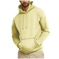 thumbnail image 2 of Hicidod Mens Hoodies Solid Loose Fit Fleece Hooded Sweatshirt Heavyweight Casual Drawstring Pullover Hoodies for Men, 2 of 7