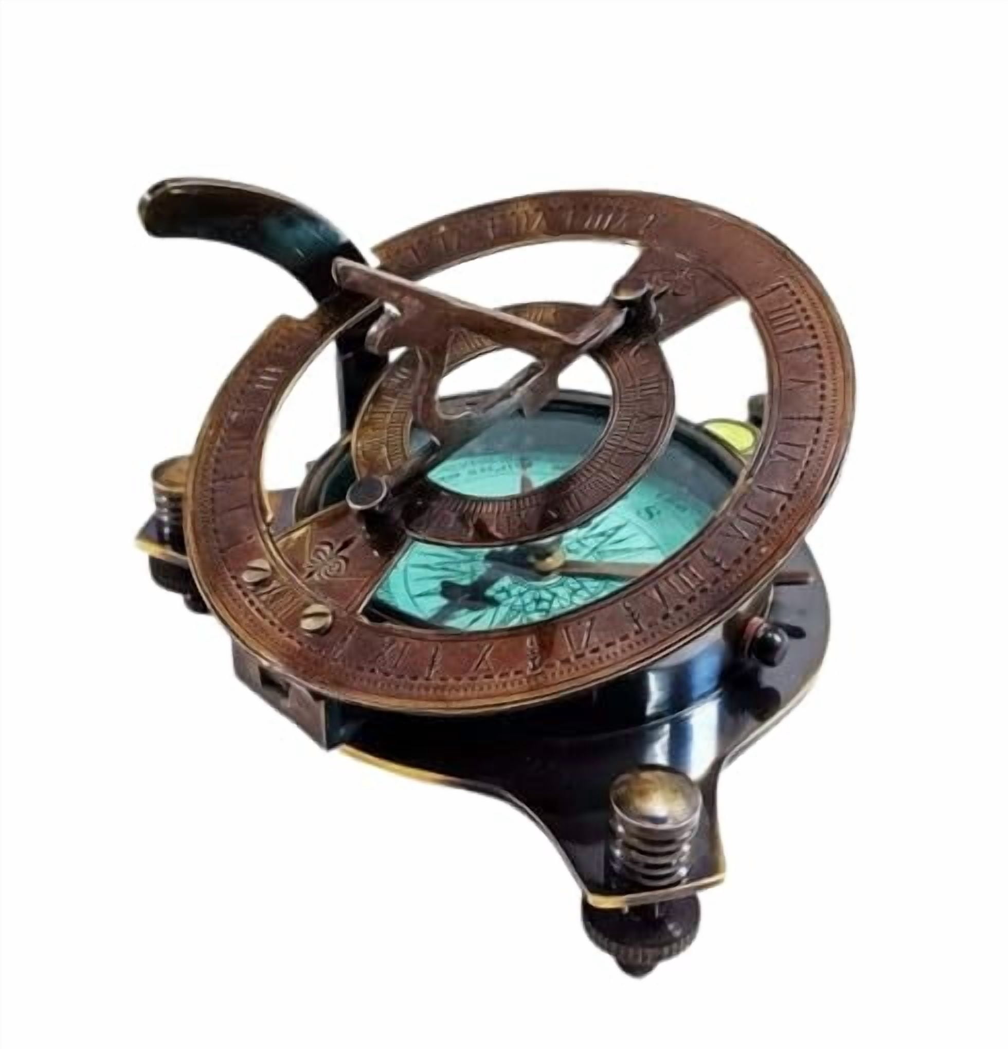 Maritime treasures Vintage Brass Surveyor Compass with Clinometer & Sighting Arm – Antique Style Professional Navigation Compass