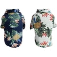 thumbnail image 1 of piezas de camiseta de verano para perros, camiseta de estilo hawaiano para perros, camiseta para perros estilo vacaciones en la playa, ropa para perros transpirable azul y blanca (talla M), 1 of 5
