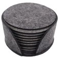 thumbnail image 3 of CAROOTU 10 PCS Felt Drink Cup Coaster with Holder Round Soft Absorbent Cup Mats Scratch Preventing Reusable, 3 of 6