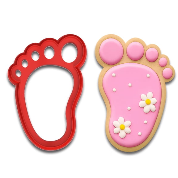 Mighty Gadget Baby Footprint Cookie Cutter - 3.75 x 2.45 Inch, Perfect for Baby Showers and Baking Fun