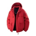 thumbnail image 1 of hoksml Men's Solid Color Water-Resistant Hiking Jacket with Graphene Heating Fleece Lined Hood Long Sleeve Windproof Coat, 1 of 8