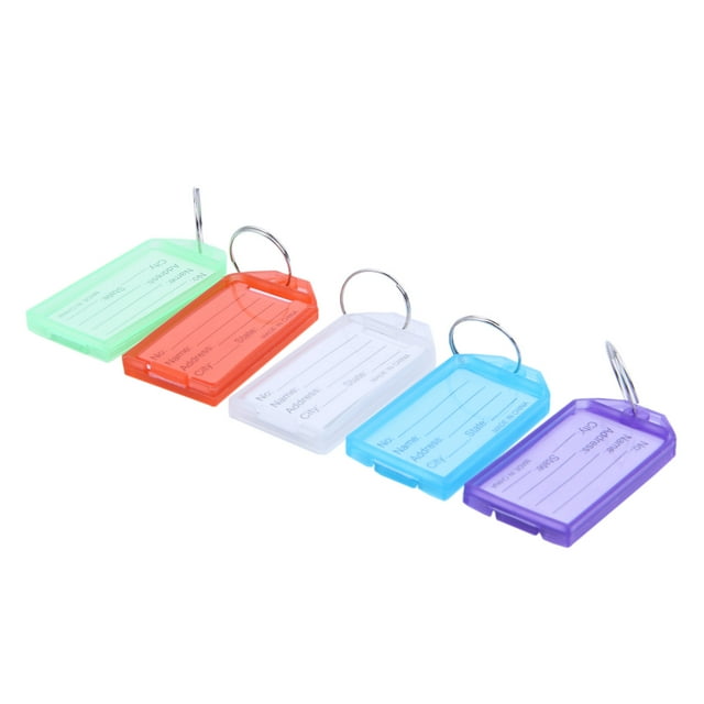 25Pcs Étiquettes d'Identification de Clé en Plastique Multicolore w 2cm Dia Porte-Clés