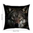 thumbnail image 3 of Lilixerw Wolf Animal Print Linen Pillow Cover 18x18 Inch,with Zipper,Animal Decorative Cushion Cover for Sofa Living Room Bed,Black, 3 of 6