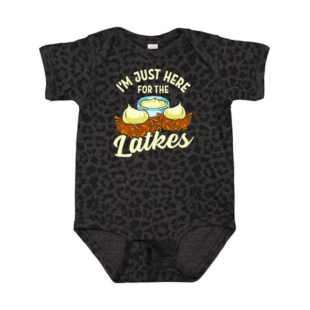 

Inktastic Hanukkah Funny Here for Latkes Gift Baby Boy or Baby Girl Bodysuit