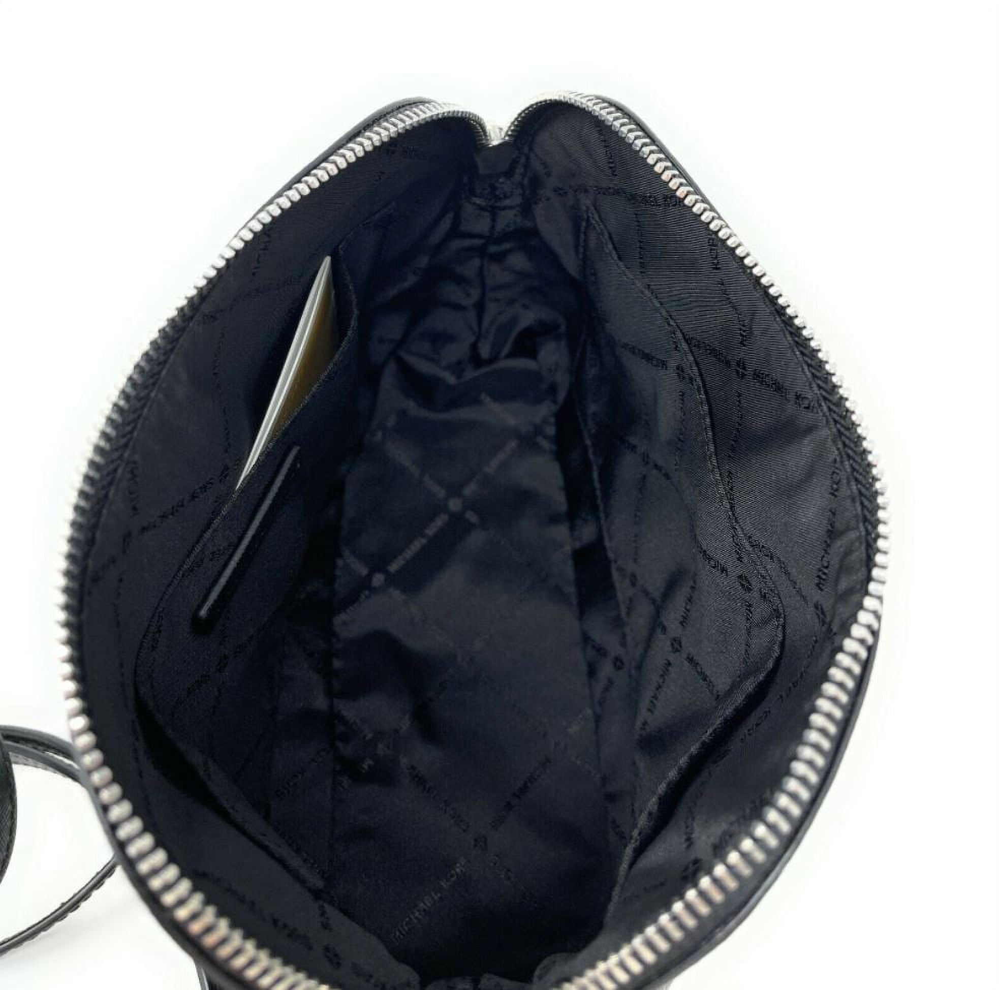 Michael Kors Jet Set Travel Medium Dome Crossbody Bag Black Saffiano  Leather 194900656600