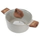 thumbnail image 3 of Olla de sopa de doble oreja evita que se pegue Calentamiento rápido visible Elegante horno holandés universal con tapa para el hogar Olla de sopa blanca 20 cm/7,9 pulgadas, 3 of 5