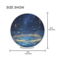 thumbnail image 4 of 60 Inch Round Tablecloth with White Lace Trim Fall Table Cover for Elegant Dining Decor Magical Night Sky with Fish, 4 of 8