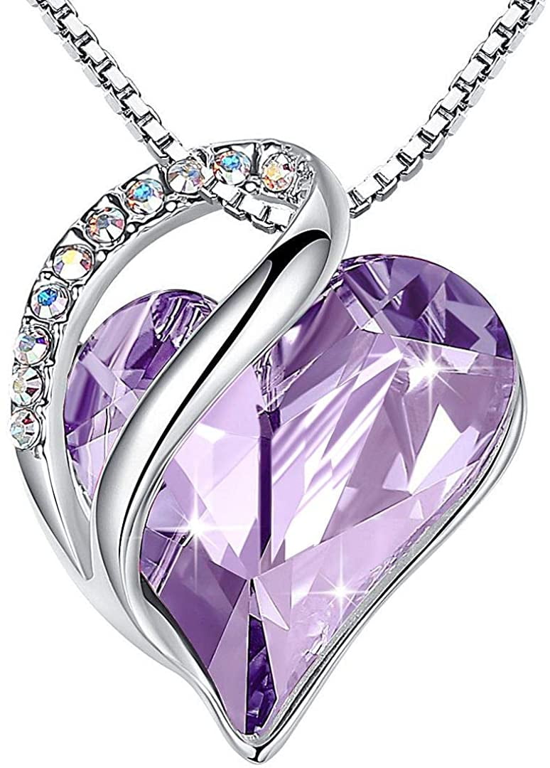 925 Silver Amethyst Crystal Necklace Xmas Gifts For Her Mum Daughter Wife Women