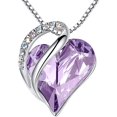 thumbnail image 1 of Collar con colgante de corazón de amor con cristales de piedra de nacimiento para regalos de joyería para mujeres Adepaton WRMH-204-1, 1 of 7