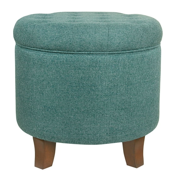 HomePop Boho Tufted Storage Ottoman, Teal
