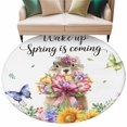 thumbnail image 2 of Spring Groundhog 6ft Round Rugs, Watercolor Sunflower Botanical Butterfly Washable Non-Slip Area Rugs for Living Room Bedroom Kitchen, Low Pile Dining Room Kicthen Circle Carpet, Indoor Floor Rug, 2 of 9