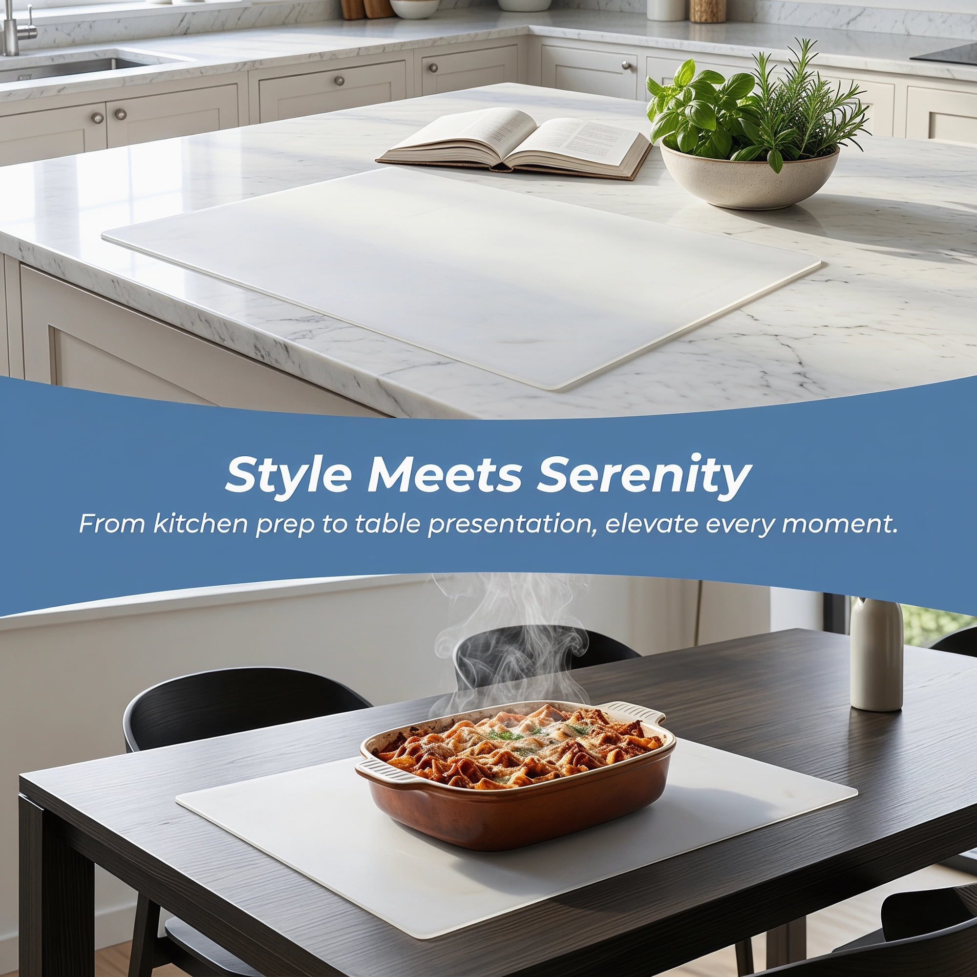 Unique Bargains Silicone Heat Resistant Countertop Protector Pad Mat Clear 27.6"x16.5"