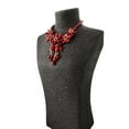 thumbnail image 2 of Handmade Burgundy Howlite Chunky Floral Tassel Necklace For Women by Isabella Jewelry, 2 of 5