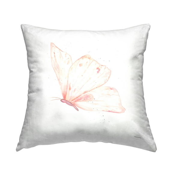 Stupell Industries Subtle Pink Butterfly Decorative Printed Throw Pillow, 18 x 18