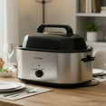 thumbnail image 2 of Costway 22QT Electric Roaster Oven with Visible & Self-Basting Lid, Removable Pan & Rack Silver, 2 of 9