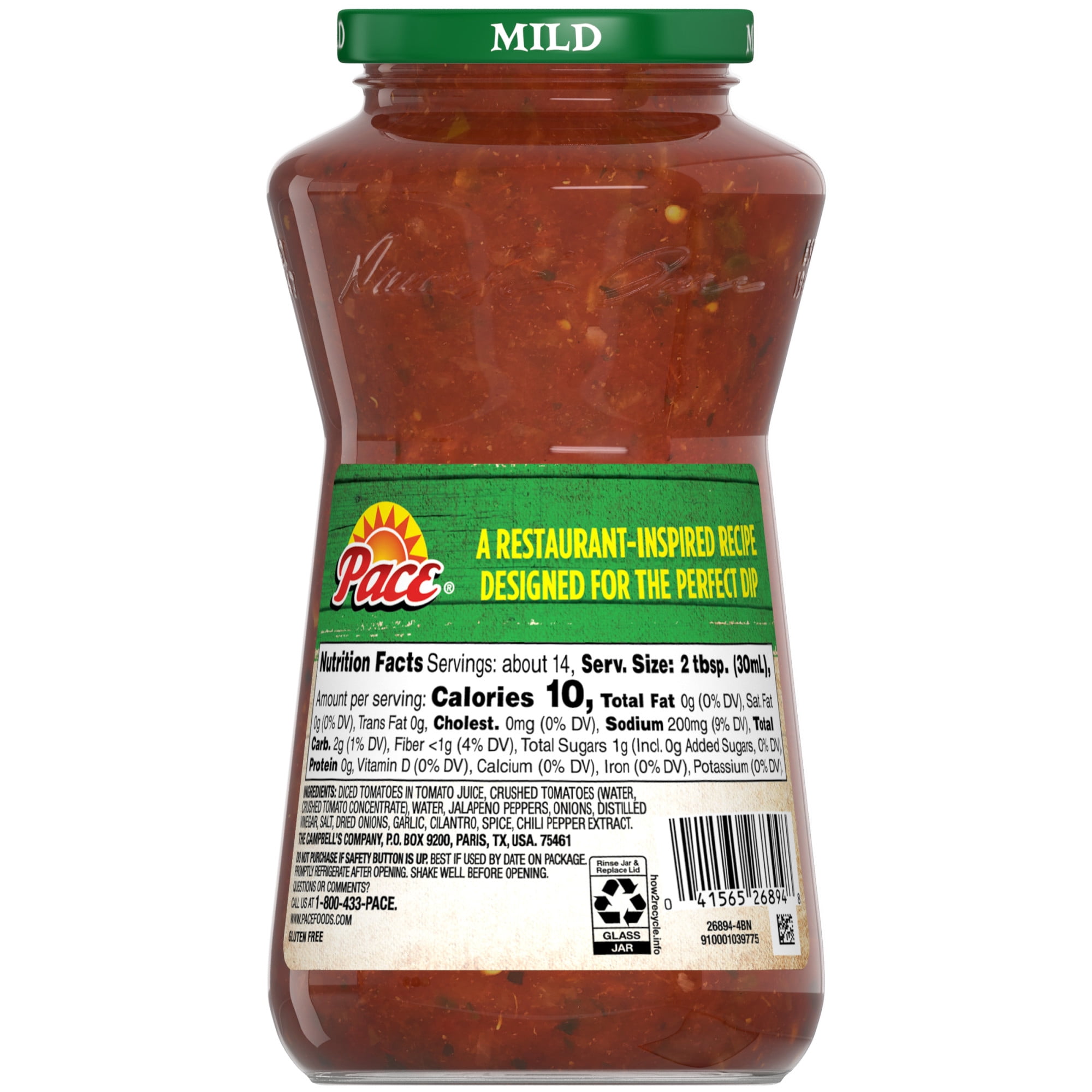 (3 pack) Pace Restaurant Style Mild Salsa, 16 oz Jar