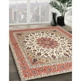 thumbnail image 3 of Ahgly Company Machine Washable Indoor Square Traditional Deep Peach Orange Area Rugs, 3' Square, 3 of 7