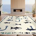 thumbnail image 2 of Design&I 6'x9' Ultra Soft Area Rug, Fish Cobalt Fishing Hooks Creatures Bubble Dots Symmetrical Hunting None Fluffy Washable Non Shedding for Guest Room Bedroom Living Room, 2 of 7