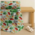 thumbnail image 4 of Soimoi Green Cotton Voile Fabric Stripe & Mixed Veggies Vegetable Printed Fabric 1 Yard 58 Inch Wide, 4 of 7